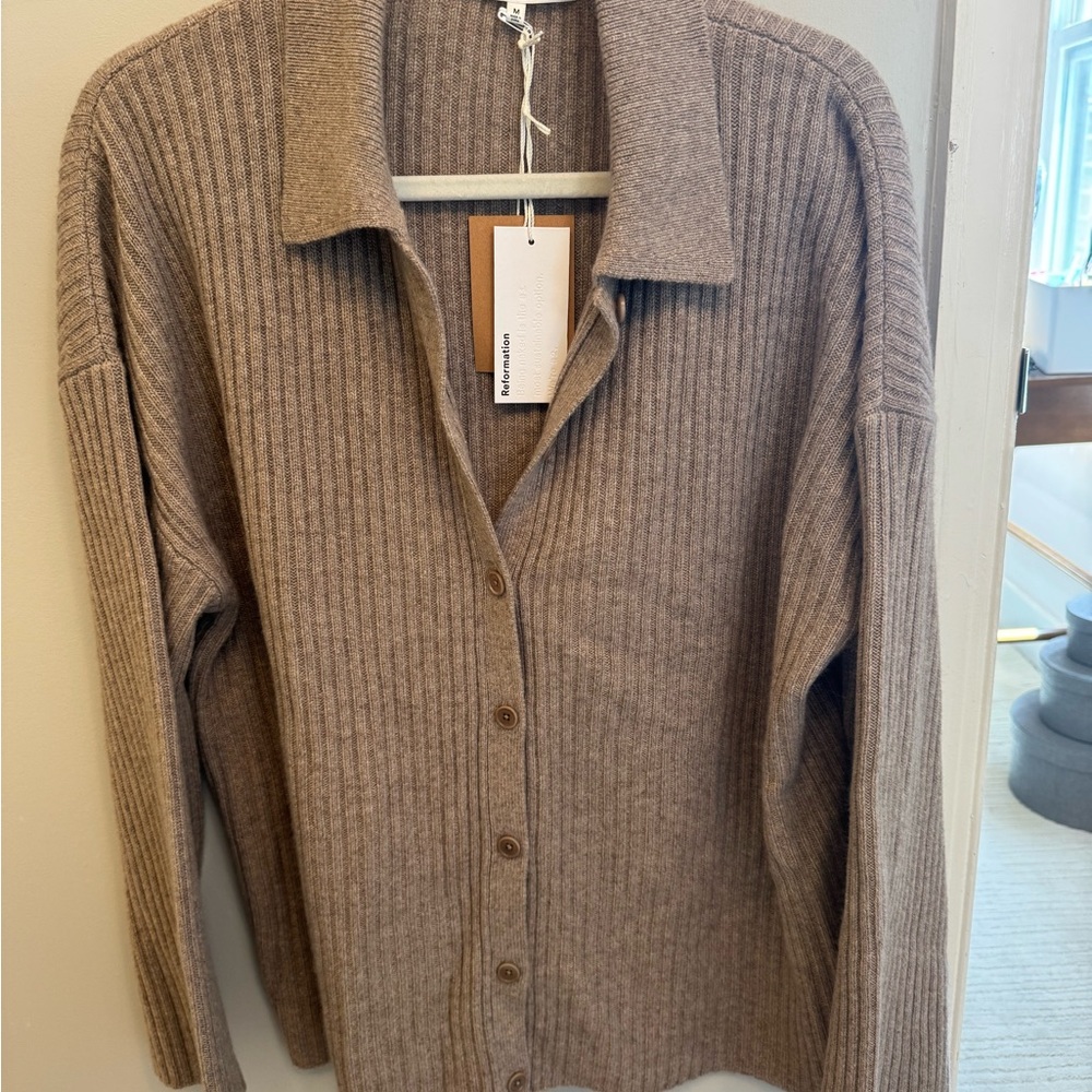 Reformation Fantino Collared Cashmere Cardigan